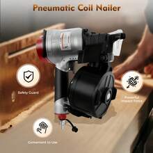 SanBouSi 15-16 Degree 2-1/4 Inch Pneumatic Coil Nailer, 3000 RPM Aluminum Alloy Framing Nail Gun For Wood Pallet Fence, Durable & Lightweight - Black - View 9