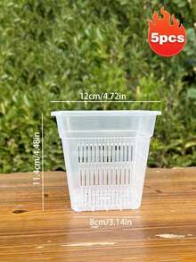 圆形兰花育苗盆，透明兰花容器，圆形花盆，透明塑料蝴蝶兰盆，绿色植物盆，石斛兰，蝴蝶兰，玫瑰扦插试验盆 - 透明 - 查看 24