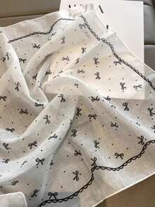 1pc Ivory Bowknot Silk Scarf, Versatile Double-Sided Wear, Neck Warmer, Headscarf, Skin-Friendly Shawl Accessory For Women - White - View 4