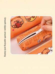 1pc Water Vole Pencil Case, Large Cute Student Gift, Back To School Stationery Storage Bag - Multicolor - View 6