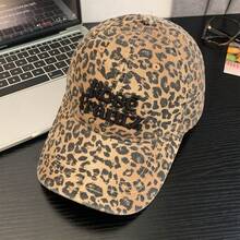 时尚豹纹棒球帽，复古美式宽檐棒球帽，适合生日派对 - A - 查看 13