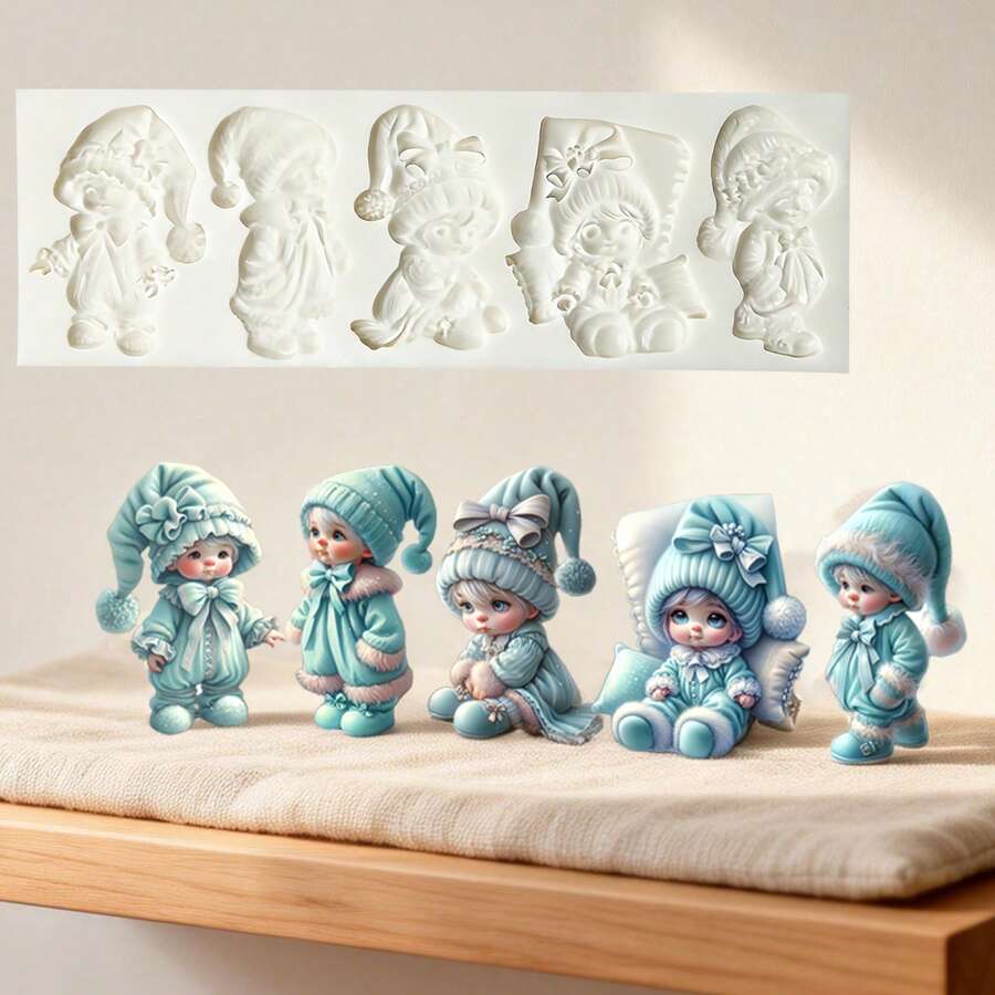 1 件装精灵造型糖果翻糖模具，可爱小矮人巧克力硅胶模具，实用厨房烘焙模具，可用于制作口香糖、饼干、翻糖膏、布丁、纸杯蛋糕装饰、创意 DIY 树脂粘土钥匙扣、石膏吊坠、肥皂石膏等。 - 查看 1