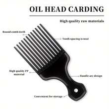 1pcs African Anti-Static Plastic Black Natural Curled Dense Hair Comb - African Tweezledown Comb - African Art Design - 黑色-1件 - 查看 2