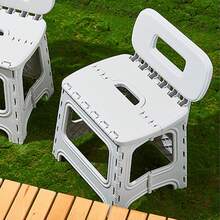 Compact Folding Step Stool – Portable Small Stool With Handle For Fishing Camping & Home Use - White - View 9