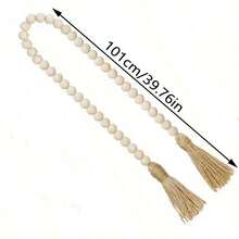1pc Rustic Style Wooden Bead Garland With Tassels - 30/39/45/52 Inches, Boho Wedding Decor, Bridal Shower Essential, Centerpiece, Holiday Wreath (Door/Halloween/Thanksgiving/), Home Decor Accent (Bedroom/Living Room/Garden Wall, Great Teacher/Best Friend/Housewarming) - 彩色 - 查看 9