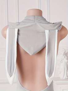 Sexy Lingerie  Backless Character Uniform Deep V Bunny Cosplay - Xám - Xem 6