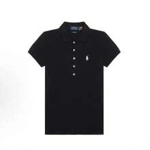 Polo Ralph Lauren Five-Button Embroidered Polo Shirt | Women's Classic Fit Short-Sleeve Top, Collared Casual Tee - màu đen - Xem 4
