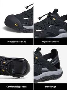 CAMEL CROWN Men's Sandals, Summer Breathable Non-Slip Outdoor Shoes Suitable For Beach, Hiking, Wading - Black - View 4