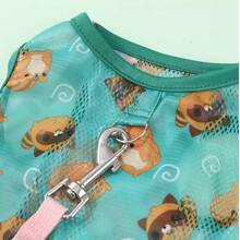 1件宠物轻便透气网眼背心，夏季新款，适合猫狗，可连接牵引绳 - 白色 - 查看 8