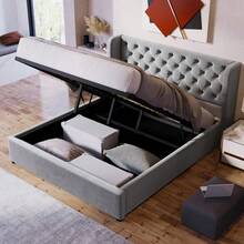 Bed Bases & Foundations - Grey + Velvet-2 - View 6