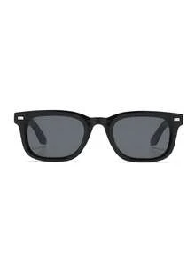 1 Pair Unisex Square Minimalist Fashion Sunglasses, Suitable For Sports, Travel, Driving, Beach, Festivals, Vacations, Street, Fishing, Outdoor Activities, A Street Fashion Accessory, And A College Style Choice For Summer Beach Vacations, Outdoor Trips, And Back To School Season - Black and Gray - View 3