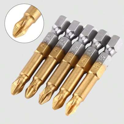 [S2 Titanium Coated Anti-Slip Drill Bits] PH2 Cross Electric Screwdriver Bits, Household Electric Screwdriver Bits, Hexagonal Shank Impact Drill Accessories, High Hardness And Durable