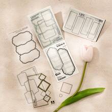 Tomato-jam Girl 1本18张基础边框主题PET和和纸贴纸书，个性化剪贴簿美学计划本创意DIY拼贴卡片材料艺术日记手工制作手账学习用品 - 1 Set - 查看 2