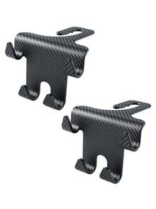 2个装汽车座椅靠背储物挂钩，头枕挂钩，多功能后座储物挂钩，前后座挂架，汽车内饰收纳配件，适用于汽车配件、汽车装饰和收纳挂钩，女士汽车配件 - 黑色 - 查看 8