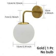 1pc Modern Minimalist Luxury Wall Lamp, E27 Socket, Hard-Wired Connection, Suitable For Bedroom Bedside, Living Room Accent Wall, Staircase, Hallway, Does Not Include Bulb - Multicolor - View 6