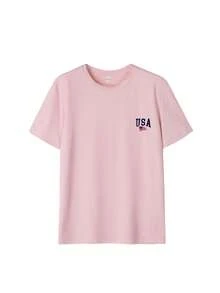 3pcs/Set Summer New Minimalist American Letter Design Graphic Print Casual Round Neck Short Sleeve T-Shirt, Fashionable & Versatile Women Tops - Navy Blue, Pink, and Apricot - View 5