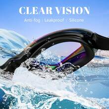 Professional Pool Goggles Anti-Fog Leakproof & Easy Adjust - Aqua & Clear - View 7