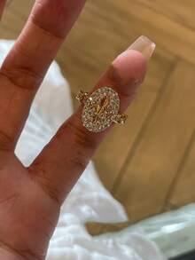 1枚奢华闪亮锆石叠戴戒指，复古硬币造型时尚指节戒指，独特高端个性化戒指，适合周年纪念日、情人节、派对、约会，也是送给女友或朋友的礼物。 - 彩色 - 查看 7