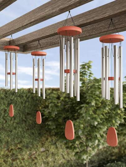 1 chiếc chuông gió phong thủy màu đồng cổ điển, mặt dây chuyền hợp kim, thích hợp trang trí nhà cửa và sân vườn, âm thanh trong trẻo, trang trí ngoài trời, quà tặng cho mẹ, trang trí trong nhà và ngoài trời cho hiên nhà và sân sau.