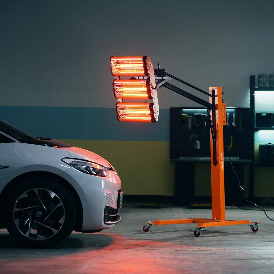 Infrarot-Härtungslampe, 3300 W, 1–60 Min. Zeiteinstellung, Auto-Härtungslampe mit automatischer Heizung und Halterung, 8,61 Quadratfuß Backbereich, Sprühbackkabinen-Heizungen, Lacktrockner - 3300 W 1–60 Min - Übersicht 1