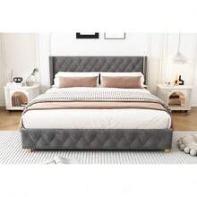 Bed Bases & Foundations - Grey + Velvet + 160cm*200cm - View 11