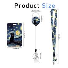 1 Set (Lanyard + Badge Clip + Card Holder) Versatile Starry Sky ID Badge Clip, Retractable Badge Reel, Fun Work Label Badge Holder With Rotating Clip, Nurse Name Card Holder, Medical Assistant Badge Companion, Detachable Lanyard For Hanging Phone, ID, Earphones, Work Badges, ID Card Protector Case, Business Card Holder, Suitable For Doctors, Teachers, Nurses, Caregivers, Volunteers, Office Workers, Office Supplies Gift - Simple Style - View 2