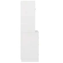Mueble de cocina con estantes ajustables y botellero, aparador de cocina alto con 4 puertas y 2 cajones, aparador para cocina y salón, mueble aparador, color blanco - Blanco - Ver 6