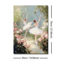 1pc Framed/Unframed Ballerinas Dancing Grandmillennial Style Canvas Poster Floral Ballet Preppy Art Wall Print Vintage Girly Room Aesthetic Decor Abstract Painting For Dorm,Living Room,Bedroom,Modern Home Decoration - A - View 8