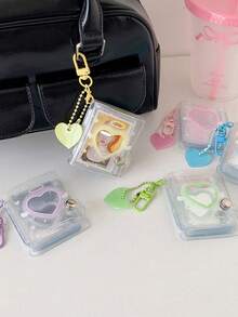 1 PC Transparent And Shiny 2-Inch Card Book, Keychain Pendant, Photo Album, Student Headshot, ID Photo Storage Book - Multicolor - View 6