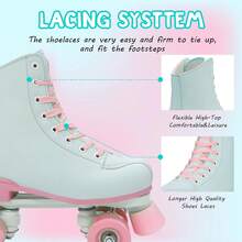 Comfortable Pink Roller Skate Shoes For Women, Featuring Sweet And Fresh Style, Shining Street Vibes, Perfect Casual Fashion Skates With Smooth Performance - 粉綠色 - 查看 5