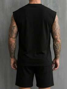 GRDR Men's Summer Versatile Tank Top And Shorts 2 Pieces Set, Casual Or Light Business Wear - Black - View 2