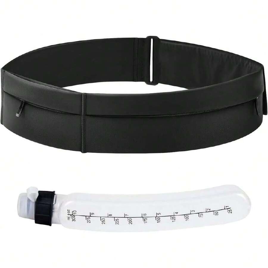 Cangurera para Correr con Botella de Agua 330ml, Cangurera Deportiva Ajustable, Impermeable Riñonera, Riñonera para Correr para Mujeres y Hombres, para Ciclismo, Gimnasio (Negro, 60-80cm),41840515 - Verde Oscuro - Ver 1