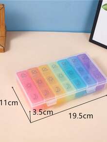 Hộp đựng thuốc 28 ngăn, 7 ngày, hộp đựng thuốc thiết yếu khi đi du lịch, hộp đựng thuốc bằng nhựa PP di động, hộp đựng trang sức mini không mùi, thiết kế nắp lật, quản lý thuốc hàng ngày tiện lợi. Hộp đựng thuốc bằng nhựa lớn 21/28 ngăn, 7 ngày, màu cầu vồng, hộp đựng thuốc hàng tuần khi đi du lịch, hộp đựng thuốc di động, thích hợp cho gia đình, văn phòng và các hoạt động ngoài trời. - Nhiều màu - Xem 12