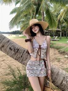 Women Bikini Sets - Coffee Brown - View 7