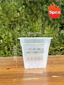 圆形兰花育苗盆，透明兰花容器，圆形花盆，透明塑料蝴蝶兰盆，绿色植物盆，石斛兰，蝴蝶兰，玫瑰扦插试验盆 - 透明 - 查看 20