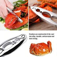 Nuevo juego de herramientas para mariscos, utensilios para comer camarones y cangrejos, aguja para cangrejo de acero inoxidable, pinza de madera de nogal, pinzas para cangrejo de aleación de zinc - Ver 6