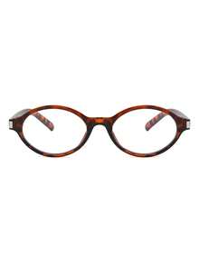 1 Pair Women's Leopard Print Oval PC Frame Retro Personalized Fashion Clear Glasses - Multicolor - View 3