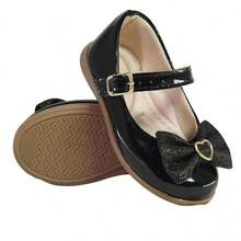 Girls' Ballet Flats, Sizes 20 To 34, Direct From The Factory. Glitter. - Black - View 9