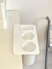 Desk Edge Adhesive Makeup Brush Holder, Minimalist Ins Style Stationery Wall Mount, Multi-Function Desk Pen Cup For Students - Multicolor - View 7