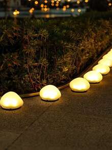 Solar Pebble Lights, Outdoor Garden Pathway Lights, Solar Outdoor Rock Lights, Decorative Landscape Lights, Suitable For Lawn, Yard, Patio, Pool, Wedding, Holiday - One Size Fits All - View 3