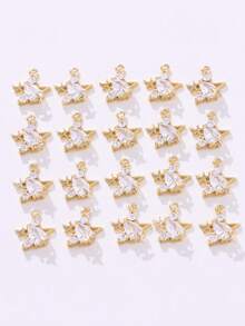 1pc/3pcs DIY Jewelry Accessories, Star Shaped Zirconia Inlaid Shiny Pendant, Multifunctional Jewelry Pendant - DIY Star Accessories - View 2