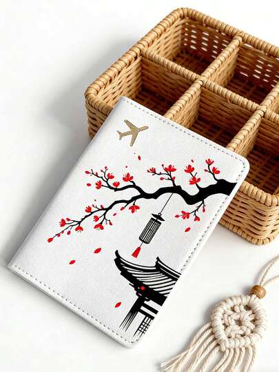 樱花图案护照夹，时尚可折叠旅行配件，轻便耐用，适合上学、旅行或作为礼物，男女皆宜的个性化时尚礼物，户外旅行配件，适合青年旅行、返校季，简约高端护照夹，男女通用旅行配件护照套，适合郊游、周年纪念、假期、旅行用品