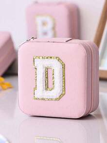 1个泡沫字母首饰盒，A-Z字母旅行首饰盒，伴娘礼物，结婚礼物，字母戒指盒，女士礼品盒，PU皮革首饰盒（适用于戒指、吊坠、耳环、项链等） - 女孩和女士礼品盒。 - 彩色 - 查看 35