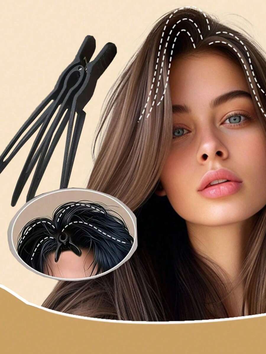 1 chiếc kẹp tóc buông lỏng, kẹp tóc cài cao ở chân tóc, kẹp tóc liền mạch để tạo kiểu và cố định tóc, dụng cụ tạo kiểu tóc - Nhiều màu - Xem 1