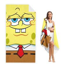 1pc Classic Cartoon Character Printed Beach Towel/Bath Towel, Highly Absorbent, Suitable For Beach, Swimming, Yoga And Fitness, Great Gift Choice - A - View 23