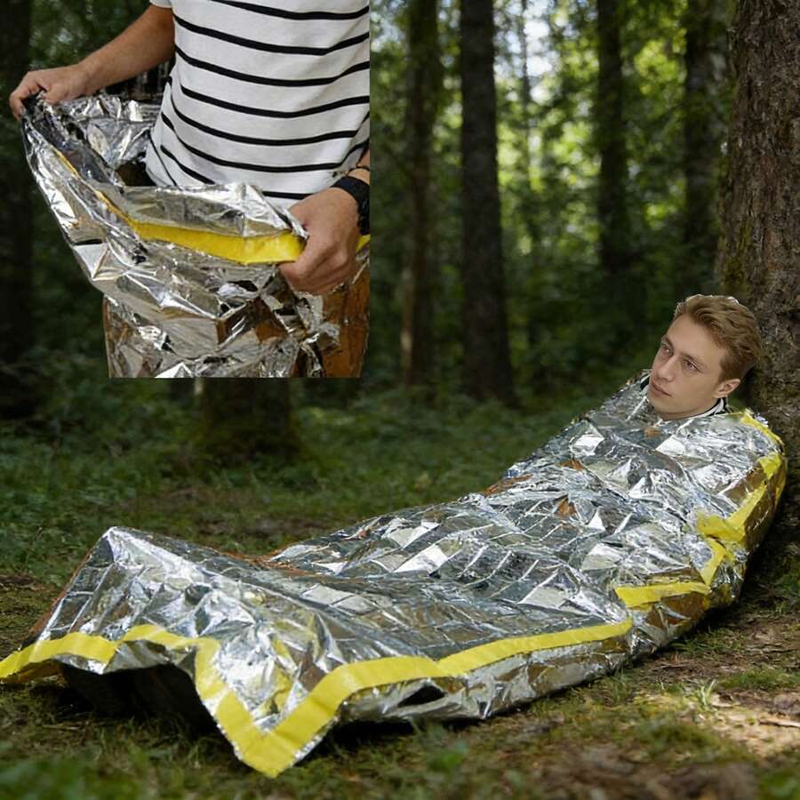 Outdoor Emergency First Aid Sleeping Bag, Emergency Blanket, Thermal Rescue Envelope Sleeping Bag, Emergency Protective Gear, Sunscreen Blanket - Multicolor - View 1