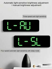 Large/Medium/Small/Square LED Digital Clock – Custom Spanish Version – HD Display, 10 Brightness Levels, Timer, Dual Alarm And Remote Control (Depending On Model) - Large - View 6