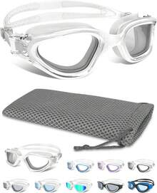 No Leak Swim Goggles Wide Lens & Anti-Fog Technology - Clear Lens/All Transparent(Non-polarized) - View 8