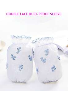 Double Layer Lace Short Sleeve Covers Women Cute Anti-Dust Arm Sleeves Office - A - View 4