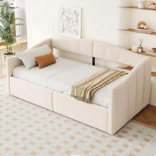 Sofa Bed Frame - Beige + Upholstered + Bedroom - View 2
